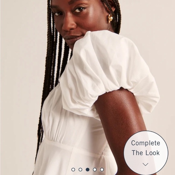 Abercrombie Ruched Puff Sleeve Mini Dress S - Picture 2 of 12